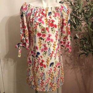 Vince Camuto Off the Shoulder Floral Print Dress